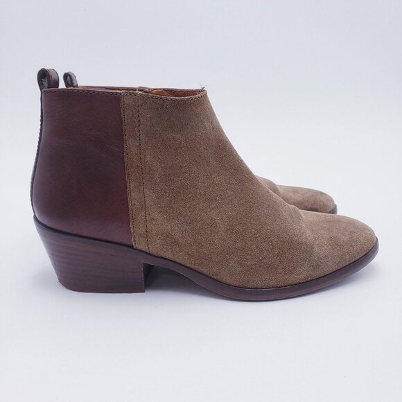 Madewell Charley Ankle Boot Bootie Brown Leather Suede Womens Size 6.5 - Picture 5 of 16